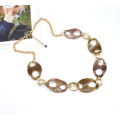 2021 deep color acrylic and resin link gold plated necklace chain